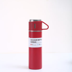 A 500ML Stainless Steel Vacuum Flask Gift Set red