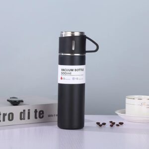 A 500ML Stainless Steel Vacuum Flask Gift Set black