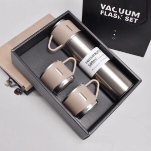 A 500ML Stainless Steel Vacuum Flask Gift Set baby pink