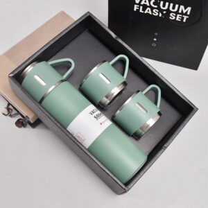 A 500ML Stainless Steel Vacuum Flask Gift Set aqua green